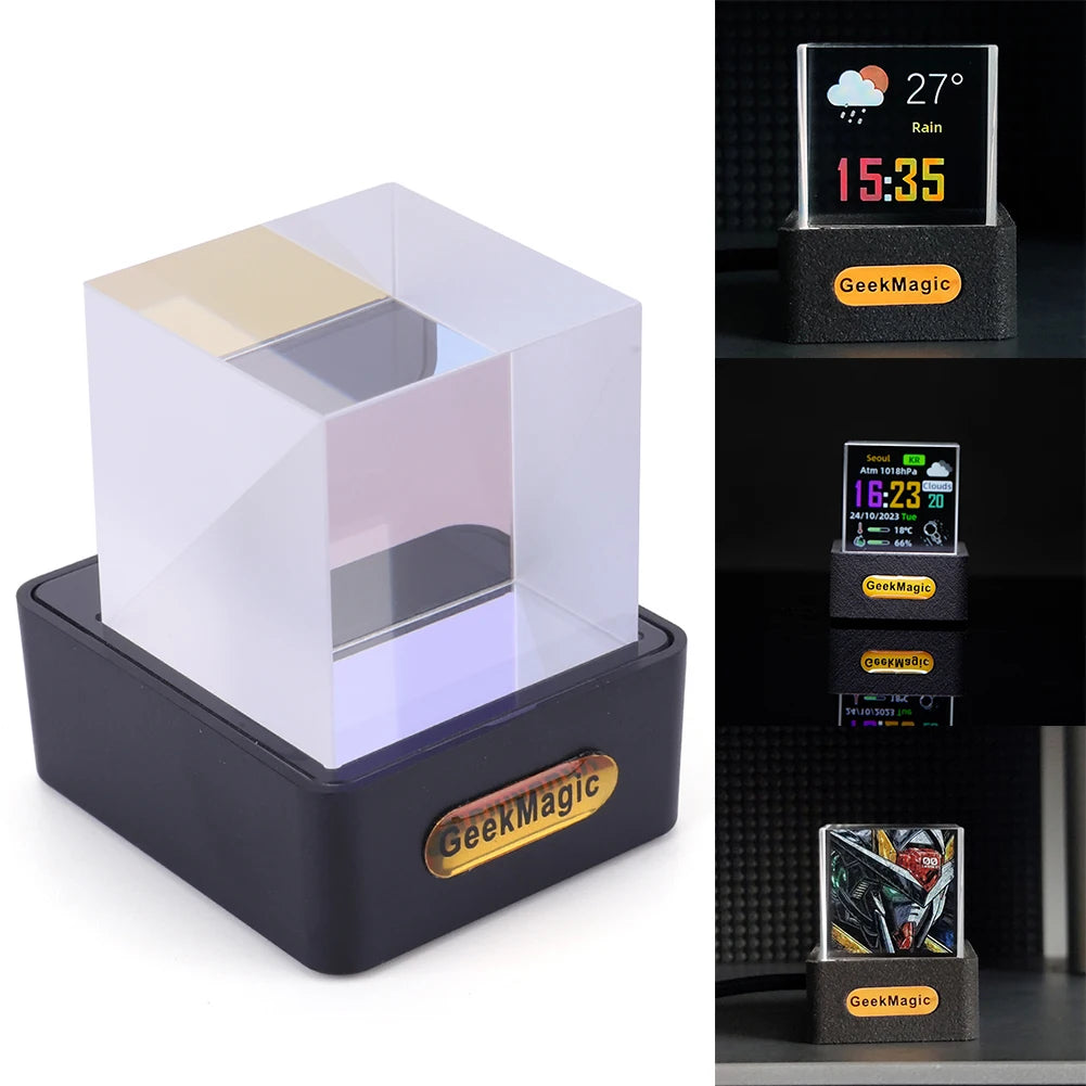 Crystal Cube Photo Display Holographic Desktop