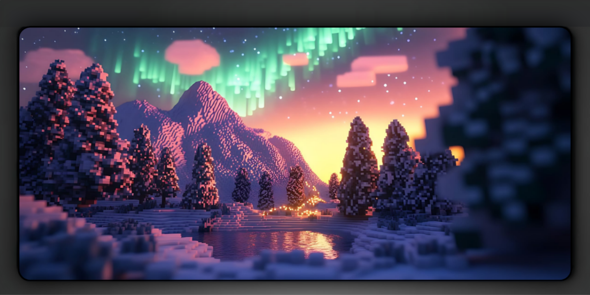 Minecraft Aurora Deskmat — deskmat india wall art for gaming room