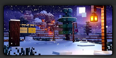Minecraft Snow Night Deskmat — deskmat india wall art for gaming room
