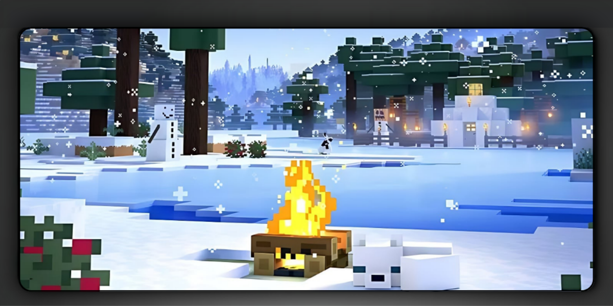 Minecraft Snow Fox Deskmat — deskmat india wall art for gaming room