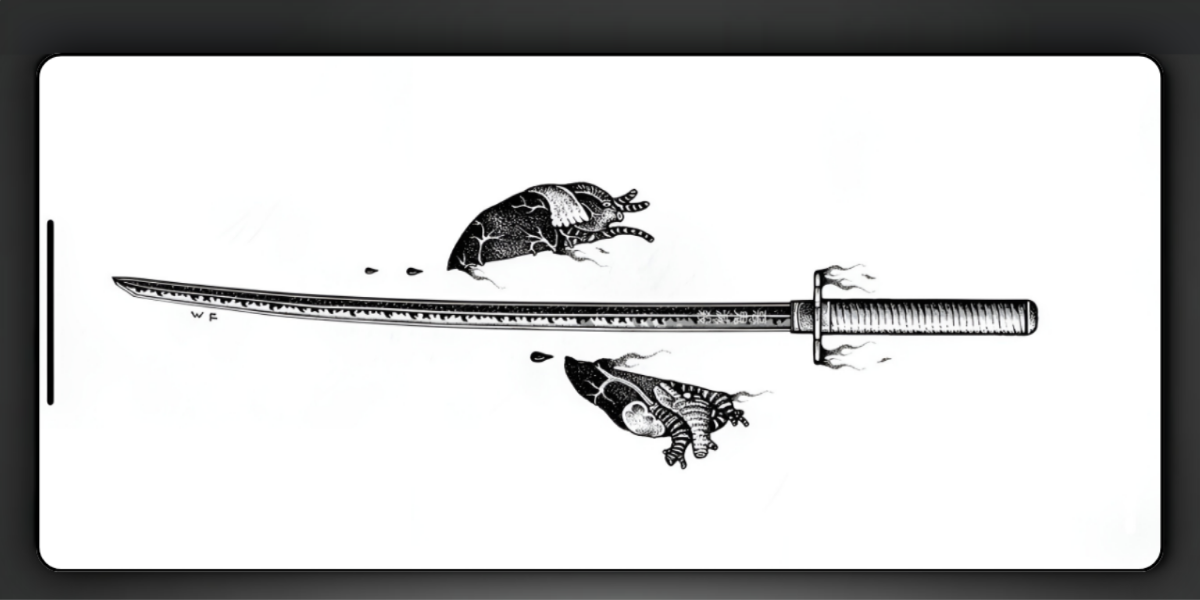 White katana Deskmat — deskmat india wall art for gaming room