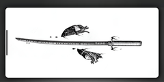 White katana Deskmat — deskmat india wall art for gaming room
