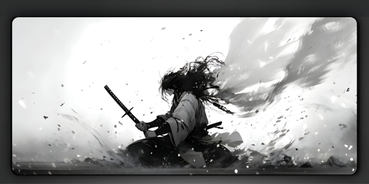 White Samurai Deskmat — deskmat india wall art for gaming room