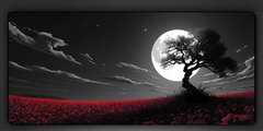 Moon view Red Deskmat — deskmat india wall art for gaming room