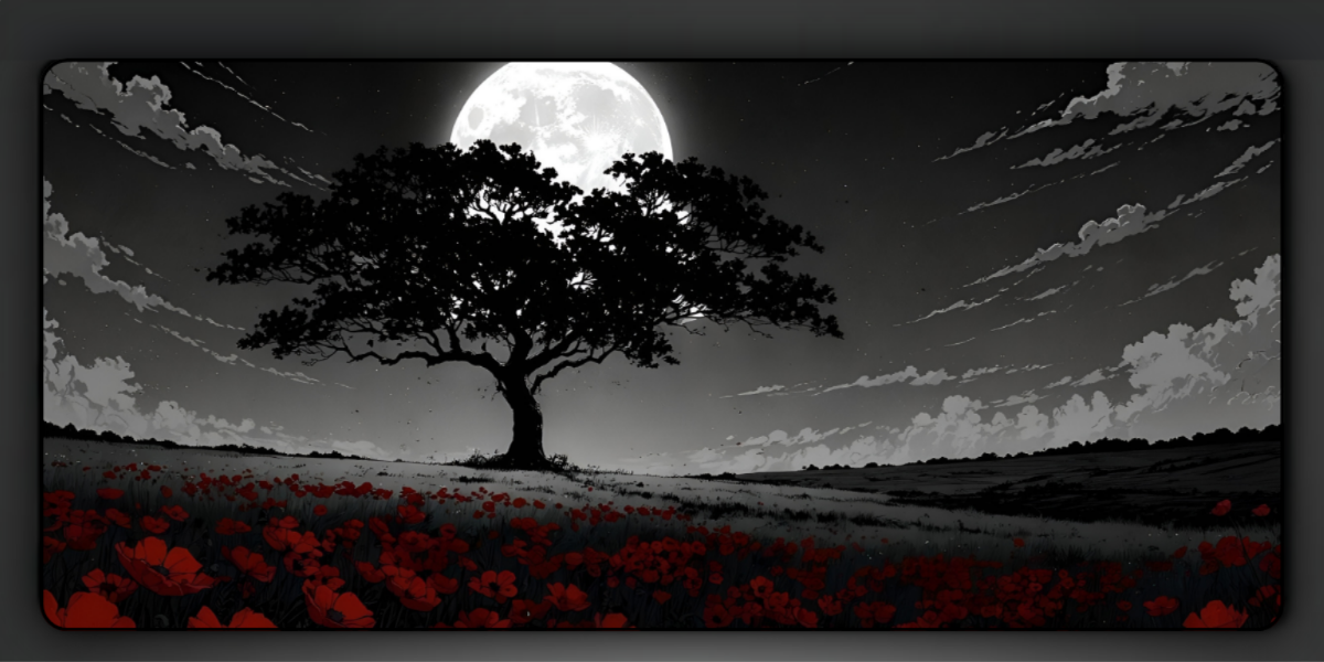 Night Red Deskmat — deskmat india wall art for gaming room