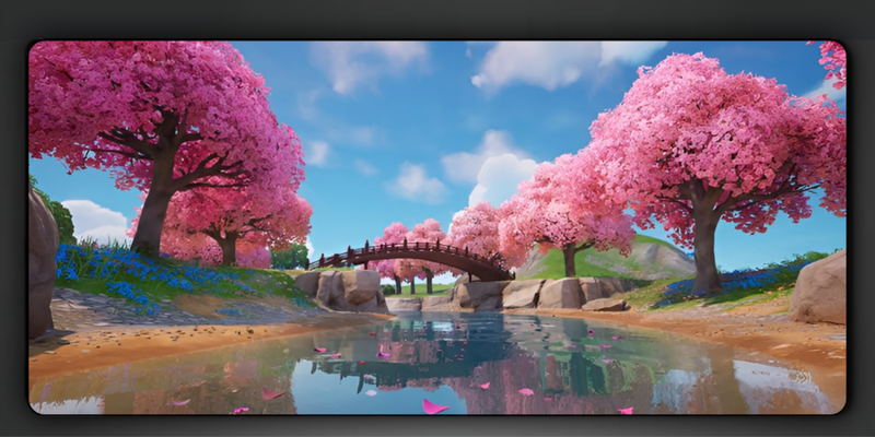 Sakura Bridge Scenic Deskmat | Japanese Aesthetic