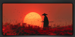 Samurai Red Deskmat — deskmat india wall art for gaming room