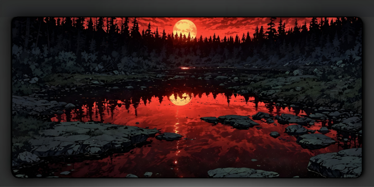 Forest Red Deskmat — deskmat india wall art for gaming room