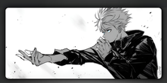 White Gojo Deskmat — character:gojo wall art for gaming room