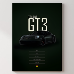 Porsche GT3 Metal Poster — aluminium poster wall art for gaming room