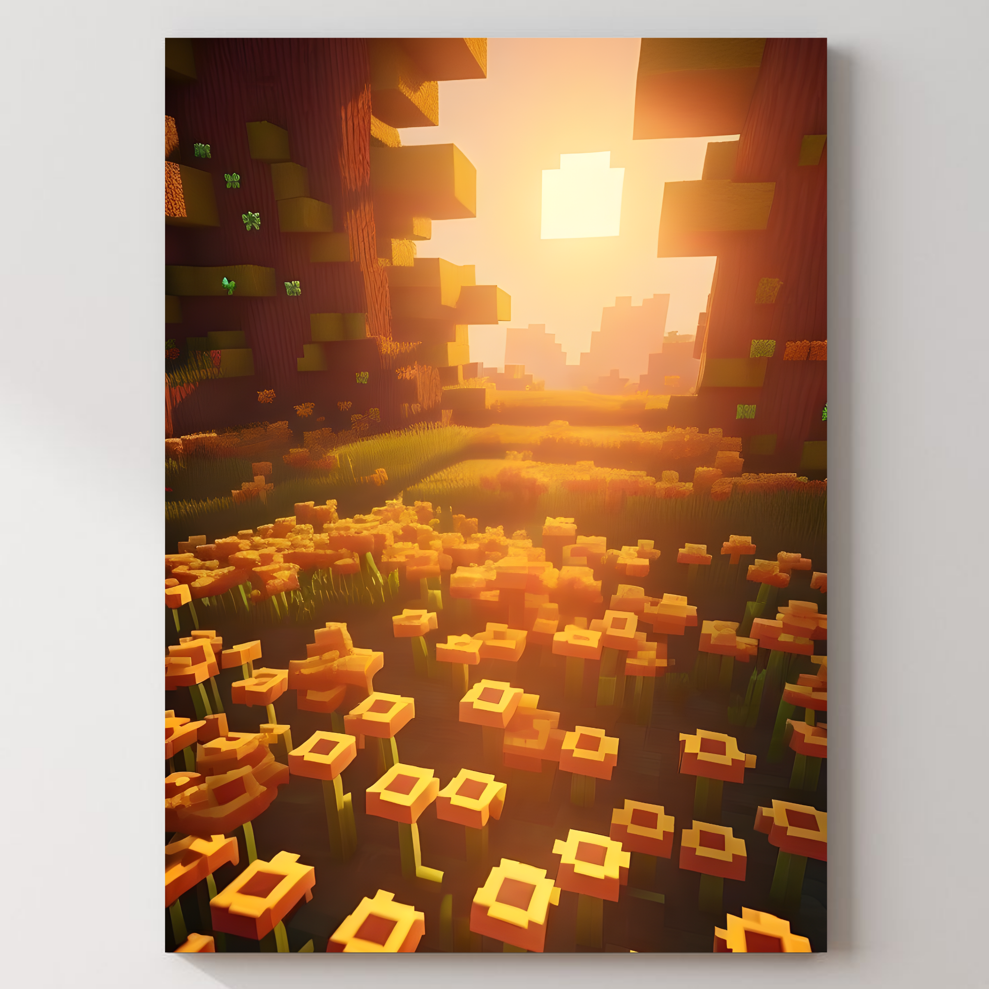 Minecraft Flower Field Metal Poster