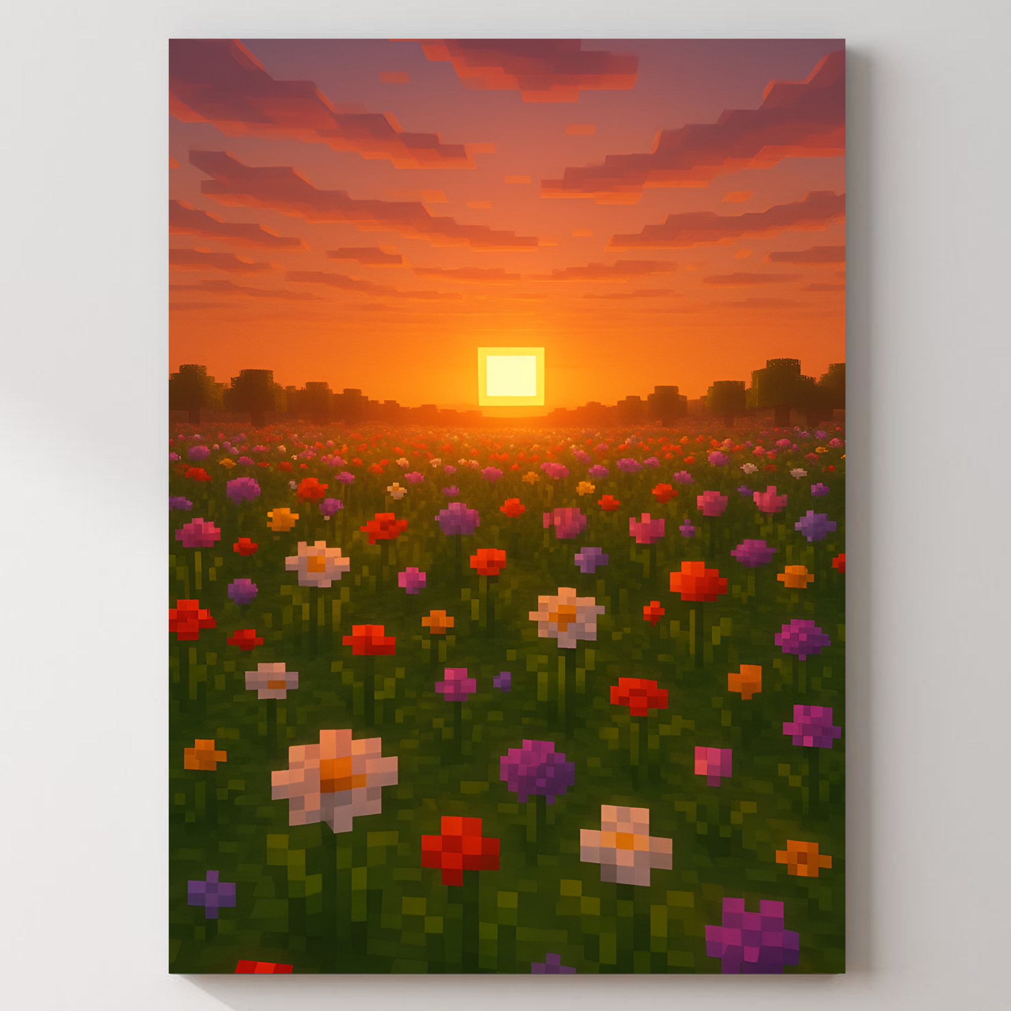 Minecraft Soothing Flowers Metal Poster