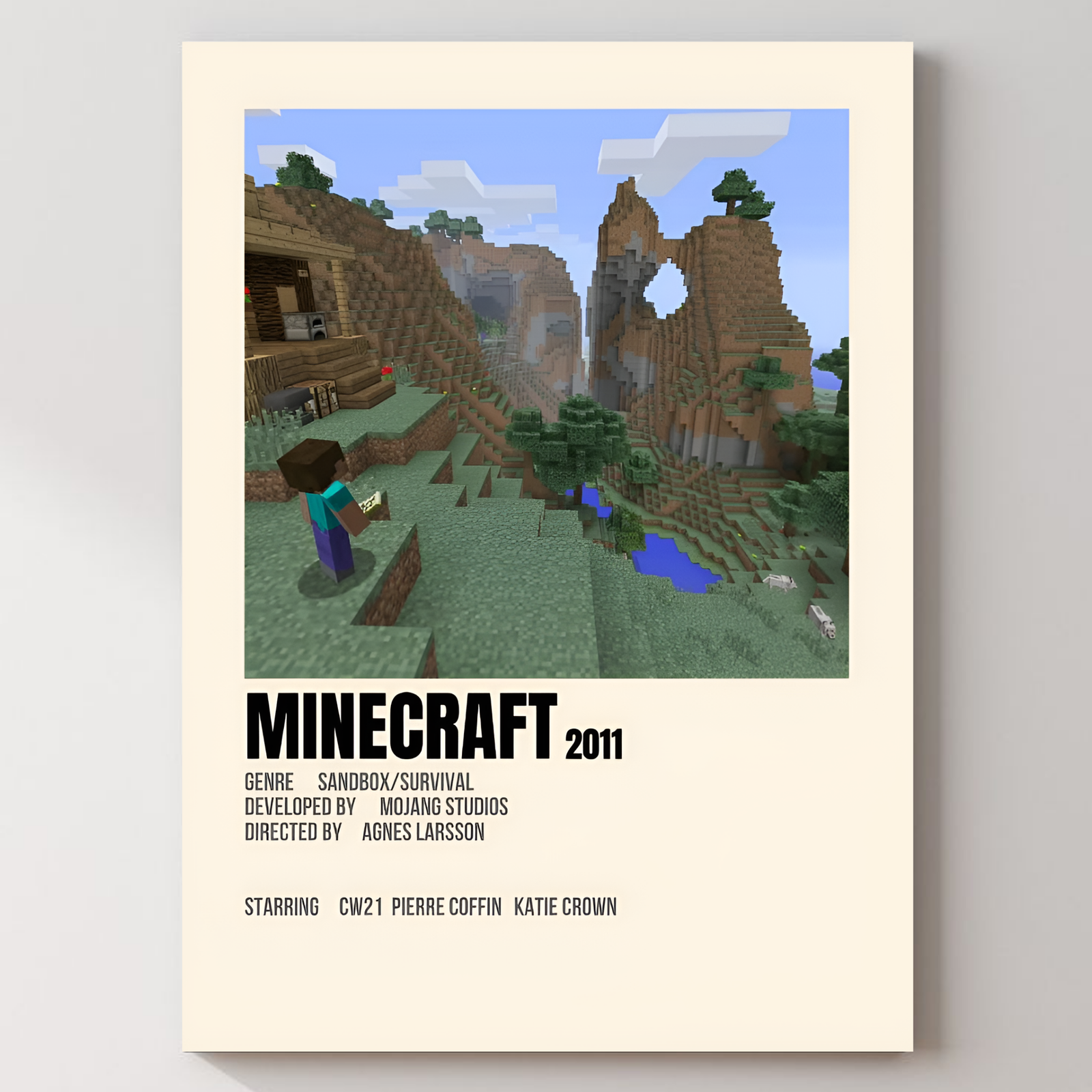 Minecraft Origin Metal Poster — aluminium poster wall art for gaming room