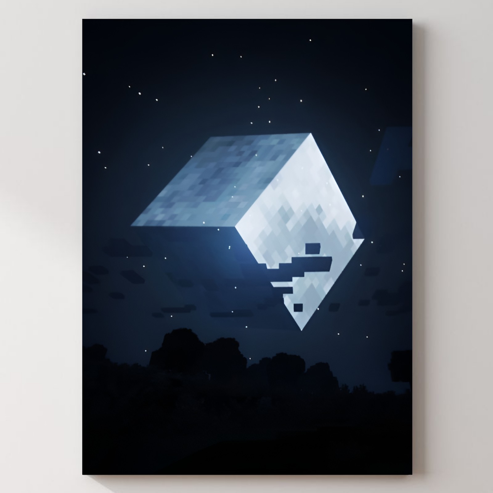 Minecraft Moon Metal Poster — aluminium poster wall art for gaming room