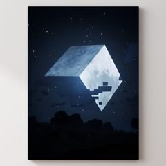 Minecraft Moon Metal Poster — aluminium poster wall art for gaming room