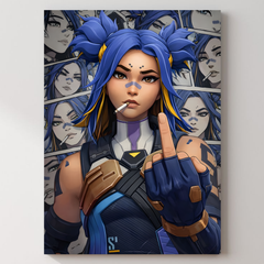 Valorant Neon Metal Poster — aluminium poster wall art for gaming room