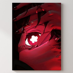 Red Eyes Metal Poster — aluminium poster wall art for gaming room
